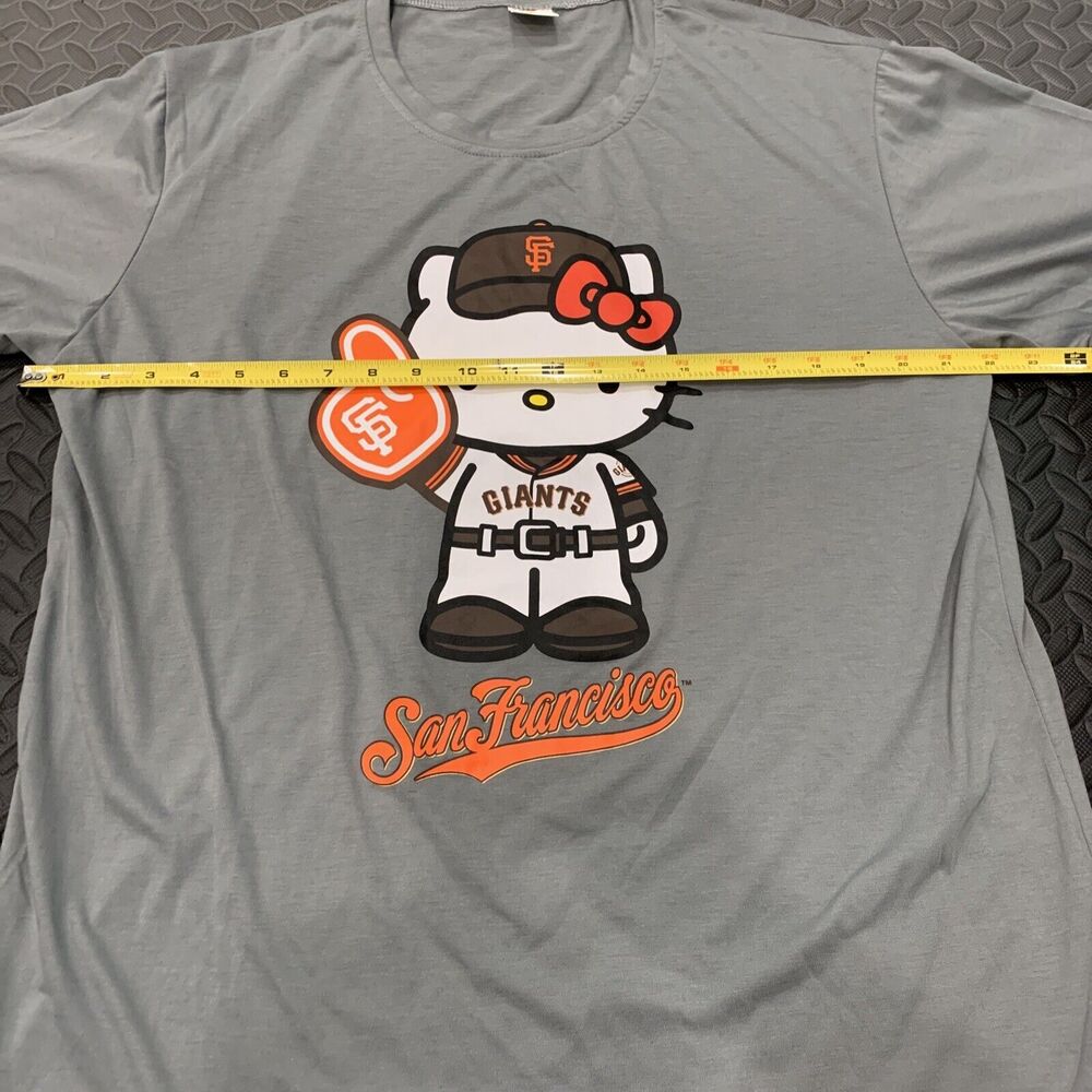 Rare Limited San Francisco Giants Sanrio Hello Kitty T-Shirt Size XL MLB worn 1x - Picture 5 of 6
